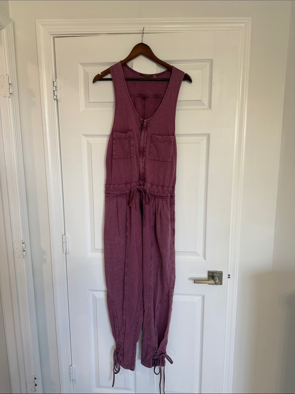 Free People Sleeveless Dusty Mauve Utility Jumpsuit